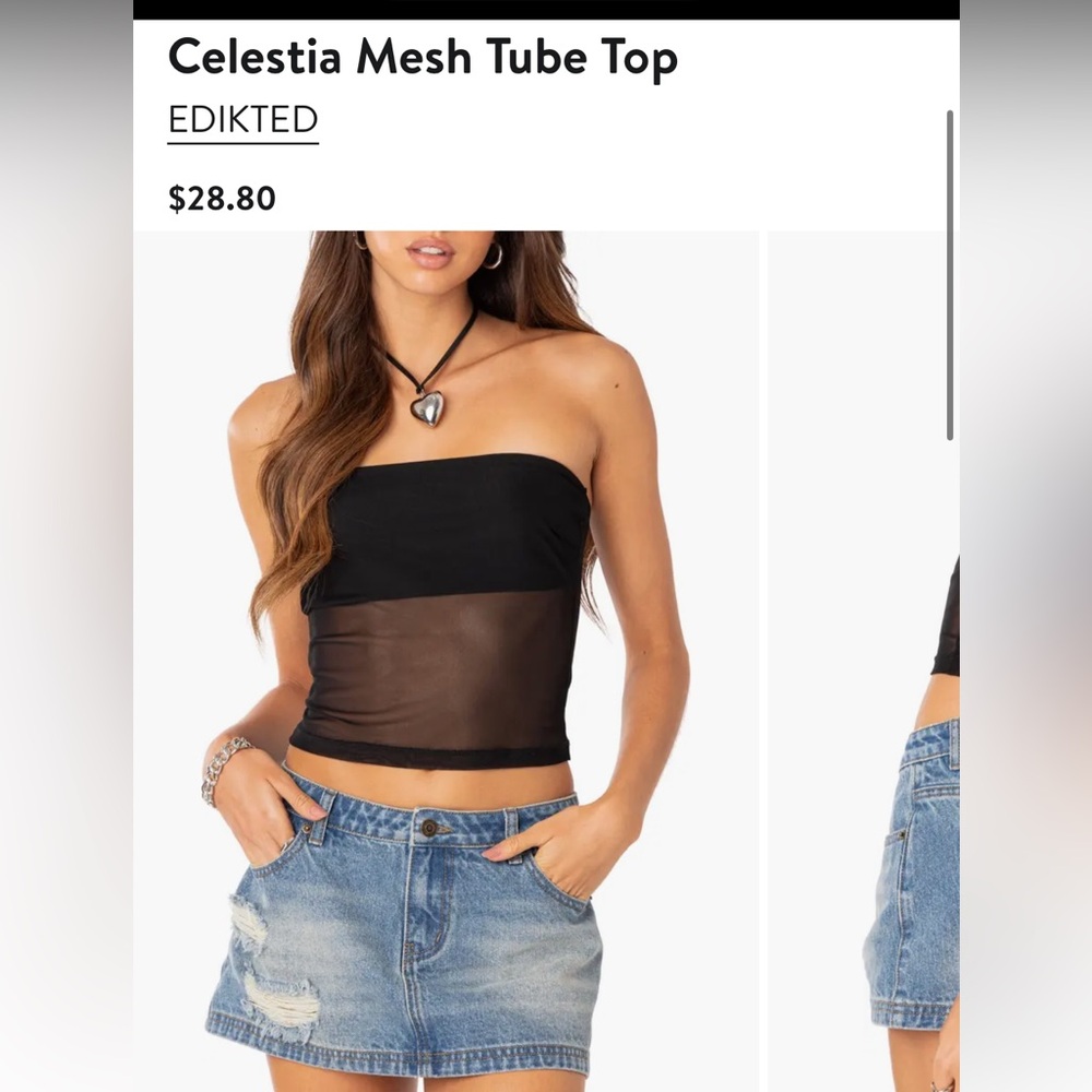 Edikted celestia mesh black tube top
